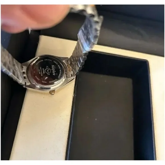 Gevril stainless steel two tone, mother of pearl face watch Switzerland
